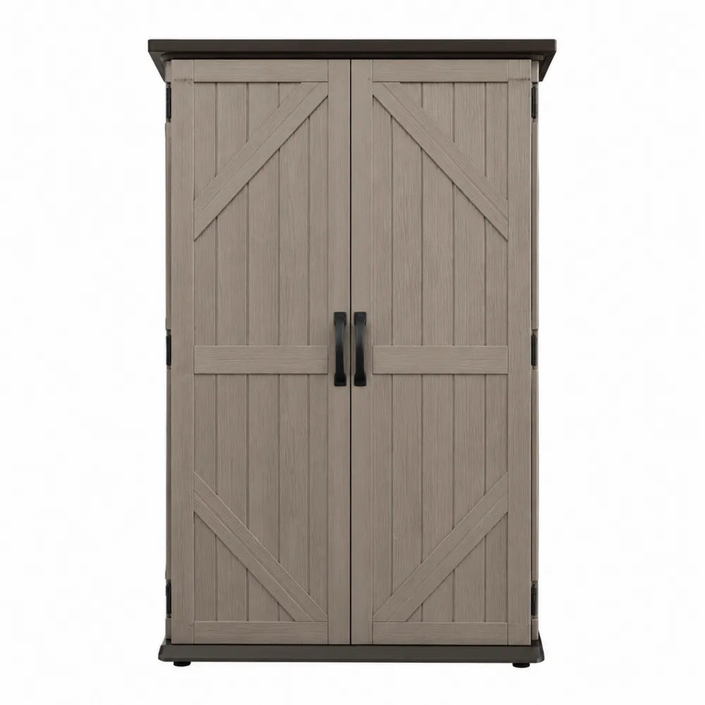 Szafa ogrodowa plastikowa 183 cm x 111 cm x 200 cm szara