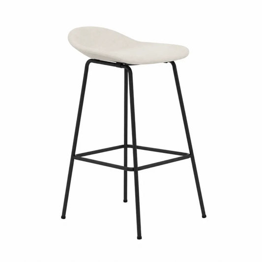 Hoker metalowy z beżowym siedziskiem z tkaniny 75 cm