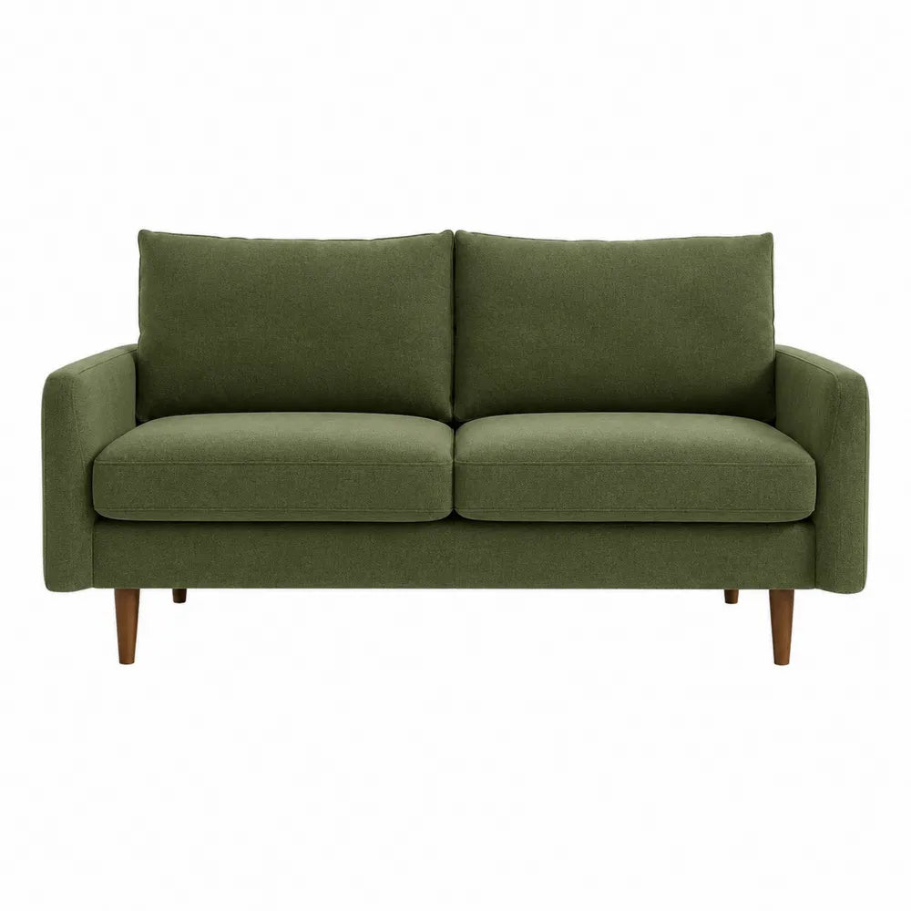 Zielona sofa dwuosobowa z tkaniny 150 cm