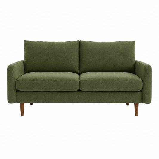 Zielona sofa dwuosobowa z tkaniny 150 cm