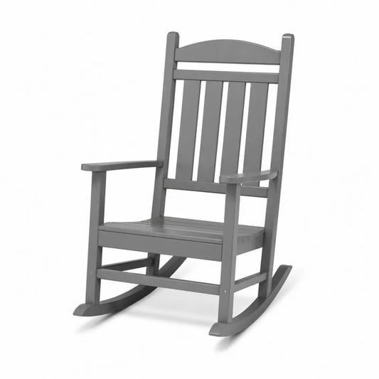 Krzesło bujane z drewna w kolorze szarym