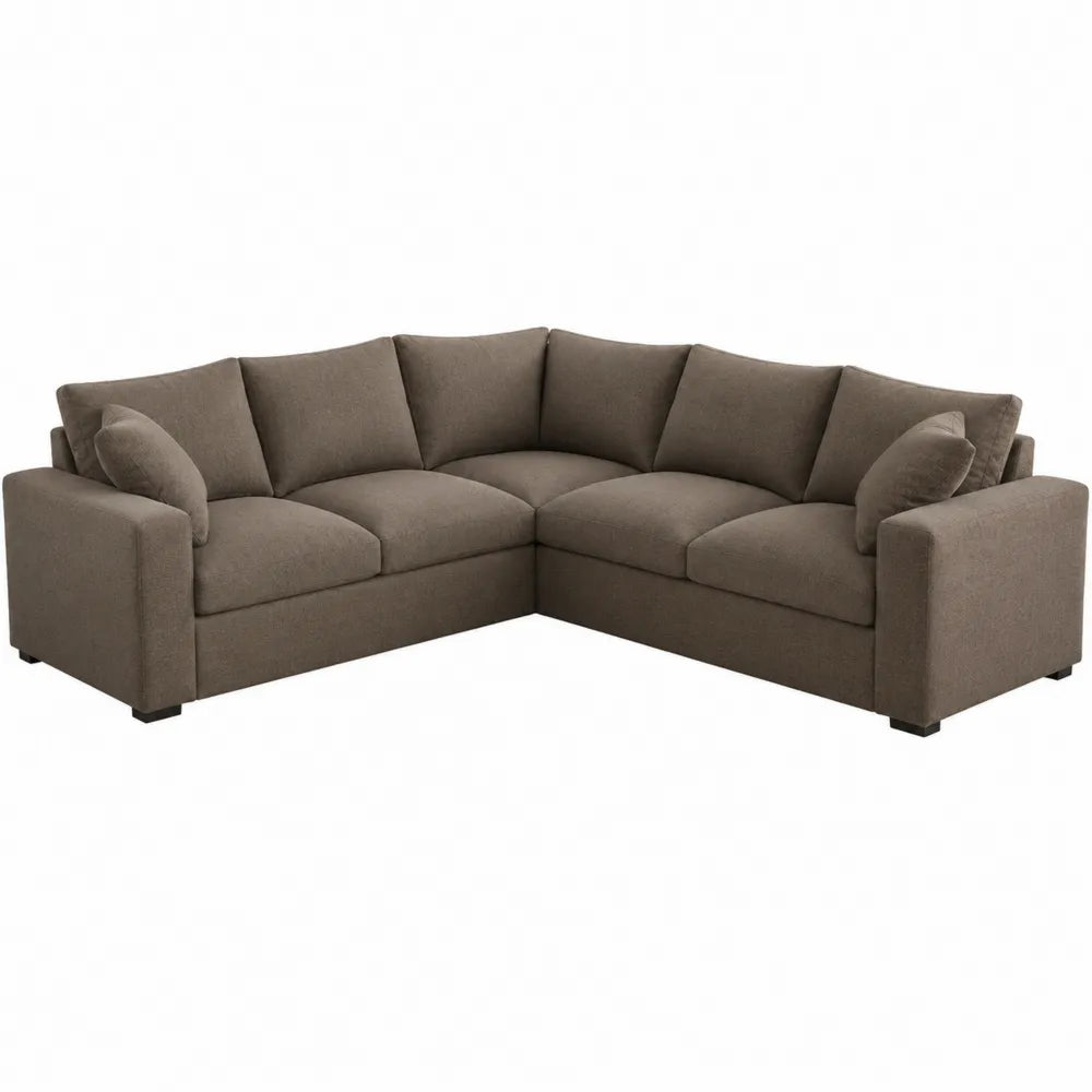 Sofa narożna L z tkaniny w kolorze brązowym 240cm
