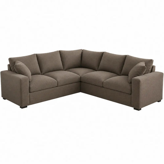 Sofa narożna L z tkaniny w kolorze brązowym 240cm